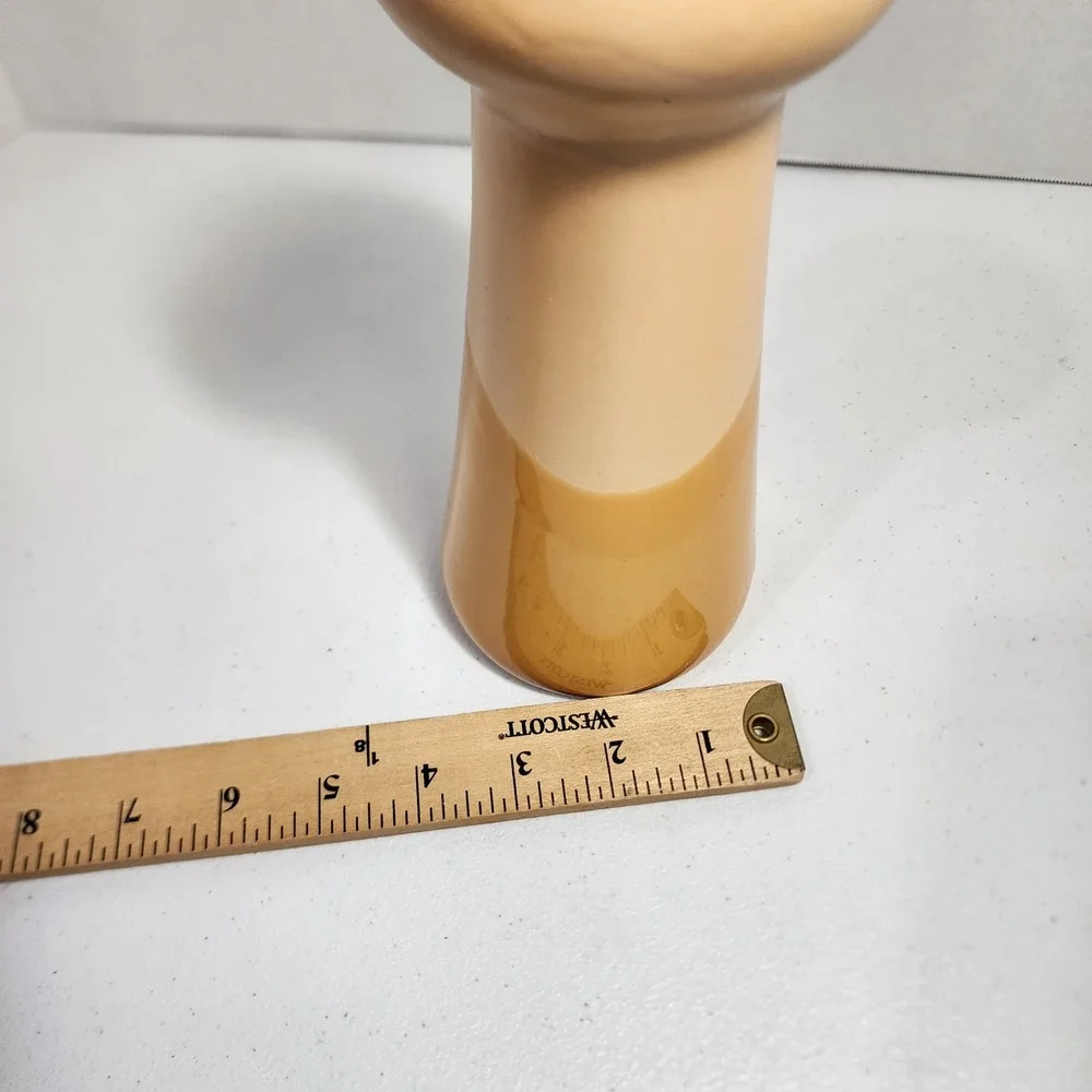 VTG Tradewinds Bay Ceramic Vase Two Tone Tan Beige MCM Decor 9.25 Inch